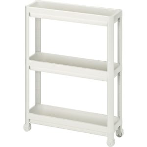 ΤΡΟΛΕΥ SLIM 3 ΘΕΣΕΩΝ ΛΕΥΚΟ ΜΕ ΡΟΔΕΣ No153.OMS.VSK1 71x54x18cmVIOSARP - Image 1