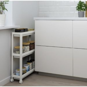 ΤΡΟΛΕΥ SLIM 3 ΘΕΣΕΩΝ ΛΕΥΚΟ ΜΕ ΡΟΔΕΣ No153.OMS.VSK1 71x54x18cmVIOSARP - Image 3