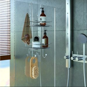 ΕΤΑΖΕΡΑ ΧΡΩΜΙΟΥ ΚΡΕΜΑΣΤΗ 2ΘΕΣΕΩΝ ΜΕ ΓΑΝΤΖΟΥΣ ΕΜΠΡΟΣ-ΠΙΣΩ BK065 - Image 2