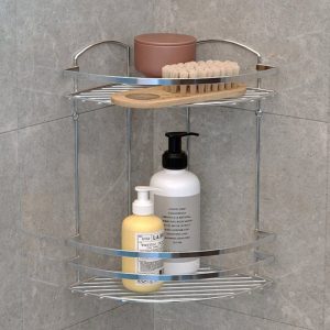 ΕΤΑΖΕΡΑ ΑΝΟΞΕΙΔΩΤΗ ΓΩΝΙΑΚΗ 2ΘΕΣΕΩΝ 19,5x19,5x32cm BK082 SS304 VIOSARP - Image 2