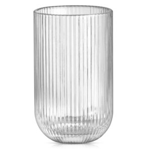ΠΟΤΗΡΙ ΓΥΑΛΙΝΟ ΝΕΡΟΥ ΔΙΑΦΑΝΟ 450ml 8x12.7cm ΣΧΕΔΙΟ LINES NoSTD-942 - Image 1