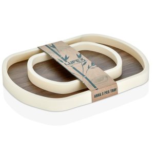 ΔΙΣΚΟΣ ΣΕΤ 2 ΤΕΜ ΠΛΑΣΤΙΚΟΣ ΜΕ MDF ΟΡΘΟΓΩΝΙΟΣ 35x26cm - 23x17cm LFX054 - Image 1
