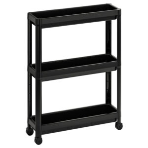 ΤΡΟΛΕΥ SLIM 3 ΘΕΣΕΩΝ ΜΑΥΡΟ ΜΕ ΡΟΔΕΣ NoSP315 54x18x68cm VIOSARP - Image 2